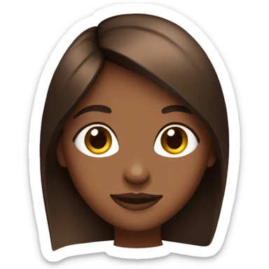 Brown haired girl, brown skin, palms on face sticker