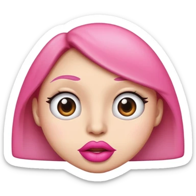 I want an emoji with the eyes looking to the side and with big pink lips with a judgemental face sticker