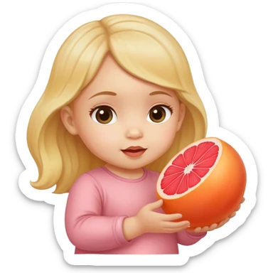 Grapefruit baby girl sticker