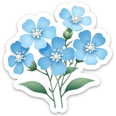 light blue baby’s breath, blossom sticker