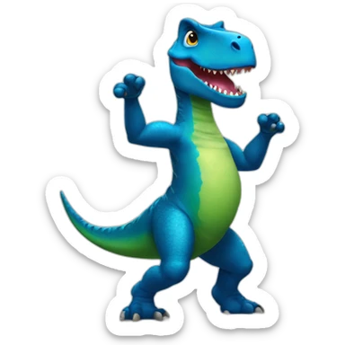 A little tyrannosaurus dancing samba sticker