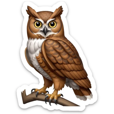 great horned owl full body sticker