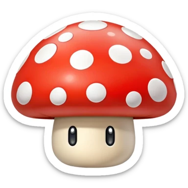 Super Mario red mushroom with white spots sticker