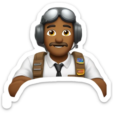 Brown mullet man flying plane that’s crashing sticker