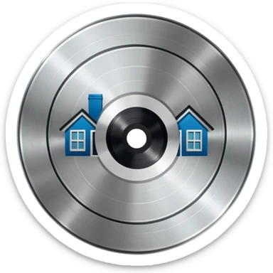 platinum vinyl with a house logo in the middle sticker