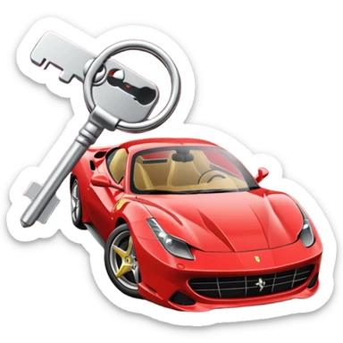 red Ferrari key sticker