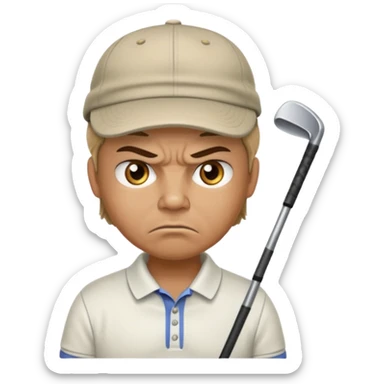 An angry golfer sticker