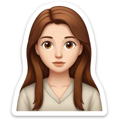 A woman with brown long hair sticker