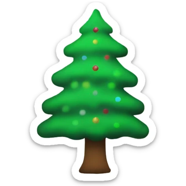 Fluffy Christmas tree pillow sticker