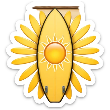 Surfboard with sun logo in the contre sticker