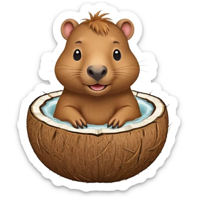 Make a capybara in a coconut sticker