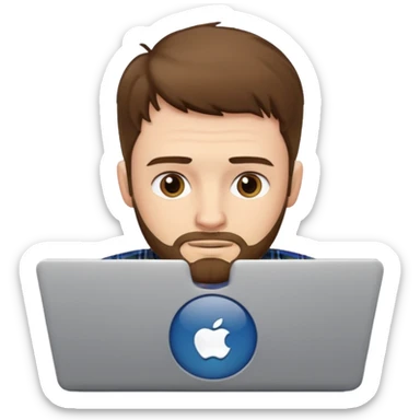 SCOTTISH MAN WITH STUBBLE PRODUCER ON LAPTOP  sticker