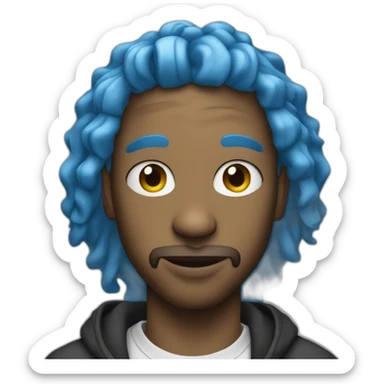 A rapper guy with blue hair sticker
