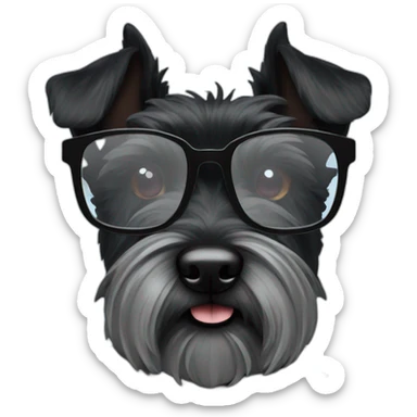 Senior Scottish terrier with glasses black sticker