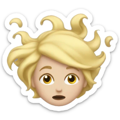 Falling blonde sticker