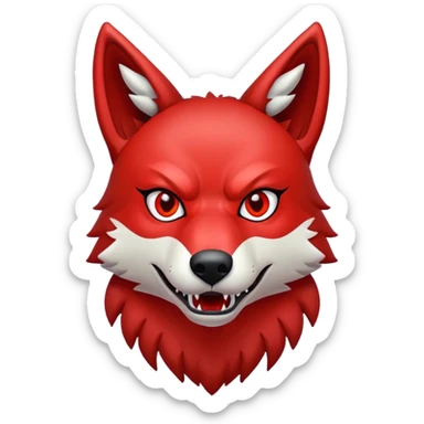 Evil Scary Red Wolf sticker