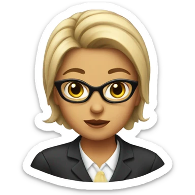 female cat lawyer sticker