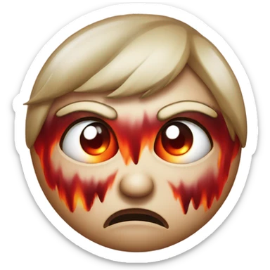 Emoji with red burning eyes sticker