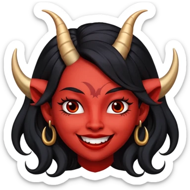 Diablita con cachos sticker