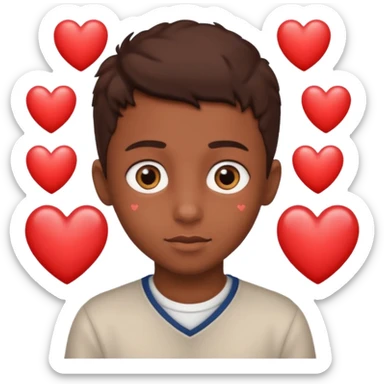 Chico con ojos de corazones sticker