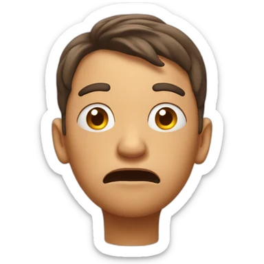 person shrugging with melting face sticker