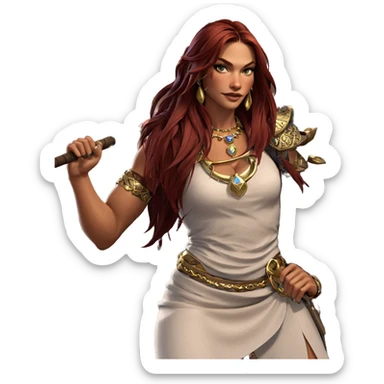 moonlit warrior with jewelry sticker