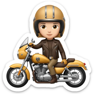 Jul qui fe le signe jul sur une moto sticker