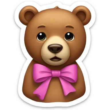 bear with a bow sticker