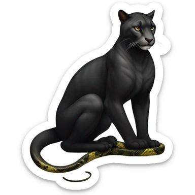 Black puma and snake  sticker