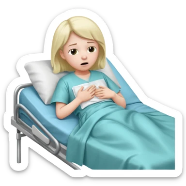 bad health sick cold cough slept on hospital bed sticker