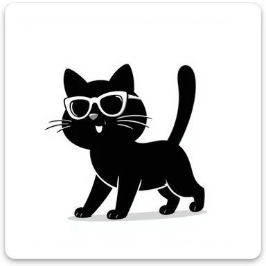 a cat wearing sunglasses sticker