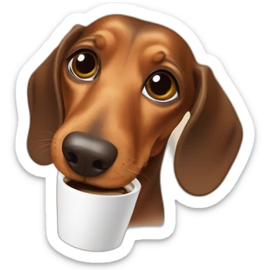dachshund-coffe sticker