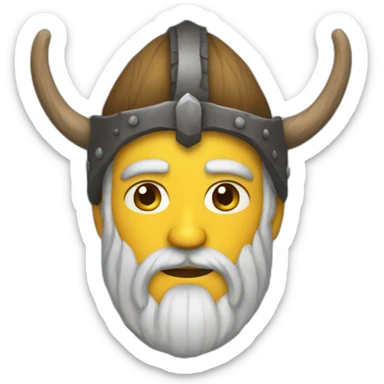 no beard man with a viking hat sticker