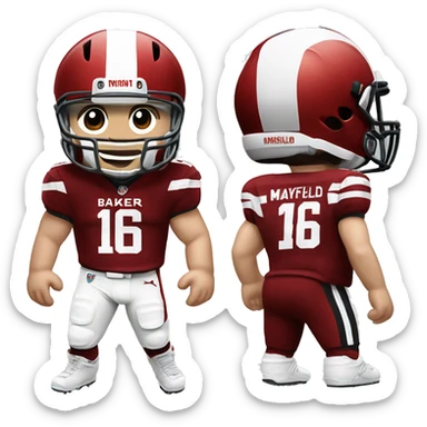 Baker mayfield in a Tampa bay Buccaneer jersey touchdown sticker