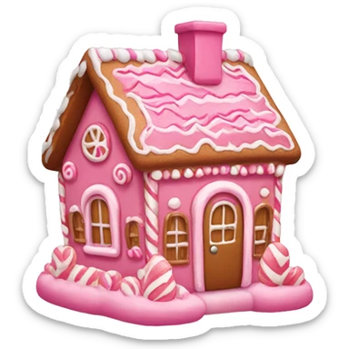 Pink Gingerbread Candy House sticker