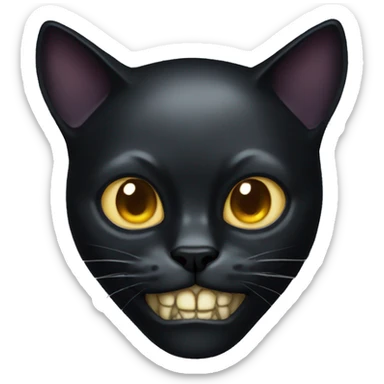 Black-cat-skull sticker