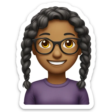 smiling girl with glasses indoors emoji  sticker