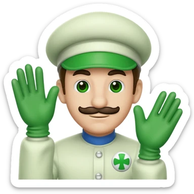 Luigi white gloves sticker