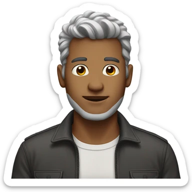 man gey hair  sticker