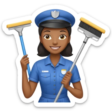 Window Cleaner  black woman  sticker