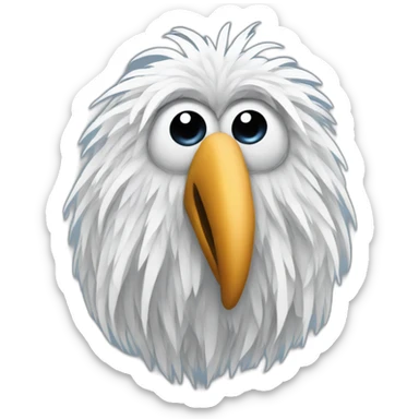 yetti bird wuth long nose sticker