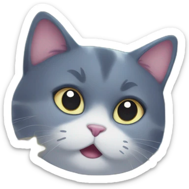 starlit sky behind small suprising face cat sticker