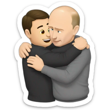 putin hugs zelensky sticker