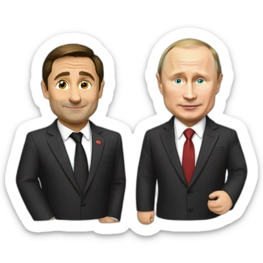 zelenskiy and putin love sticker