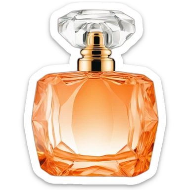 Iconic Luxury Esmerald Cut Crystal Fragrance Bottle Orange Tint sticker