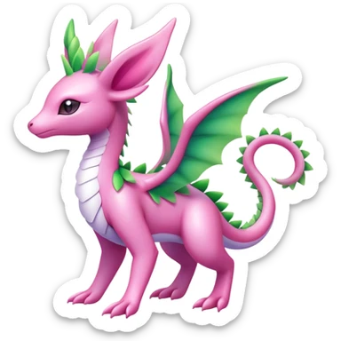 Shiny Exotic Cute Majestic Ethereal Sparkly Flygon-Sylveon-Shaymin-Meganium-Hybrid-Creature sticker