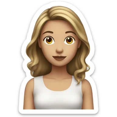 Girl with brown hair and blonde highlights  sticker