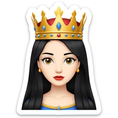 Queen with black long hair sticker