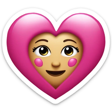 Hot pink glitter heart with pink halo sticker