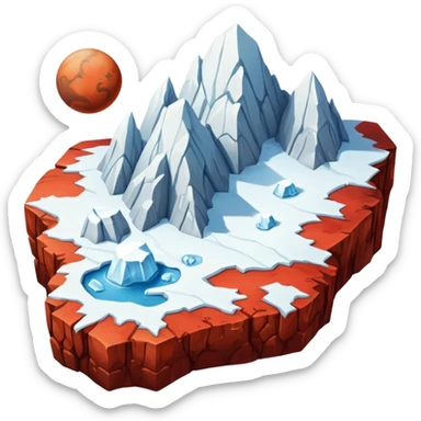 Mars with polar ice caps sticker
